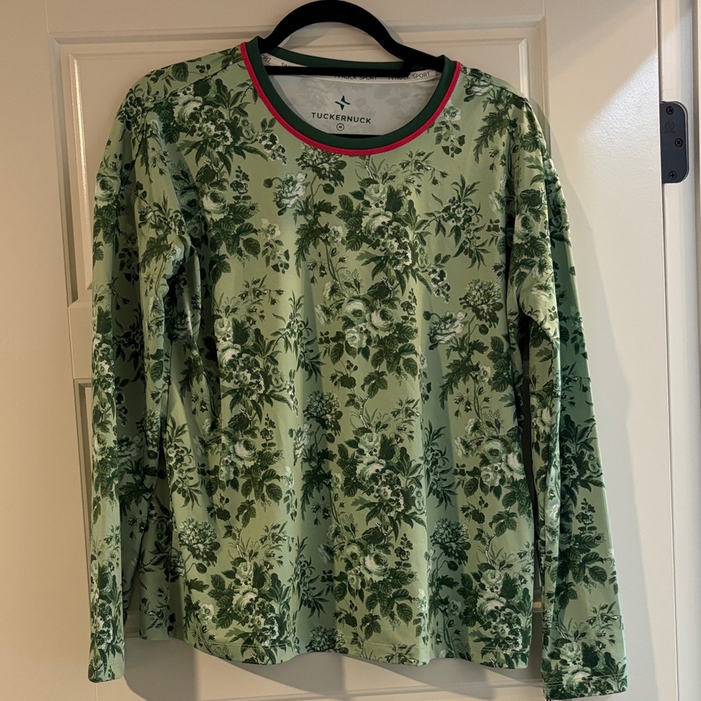 Tuckernuck Green Floral Print Long Sleeve Shirt